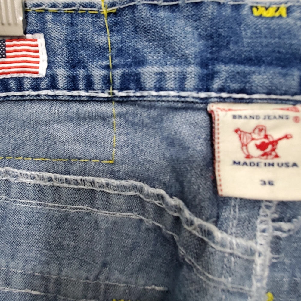 True Religion Men's Ricky Super-T Straight Leg Jeans sz 34 Blue - Picture 8 of 11